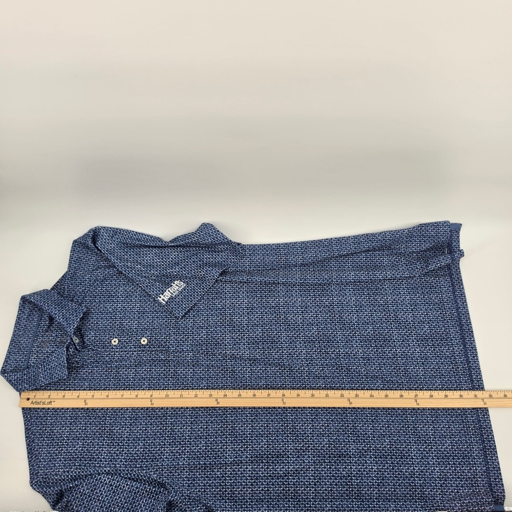 Johnnie-O Mens size Large Blue Geometric AOP Print Golf Performance Polo Shirt - Picture 6 of 16